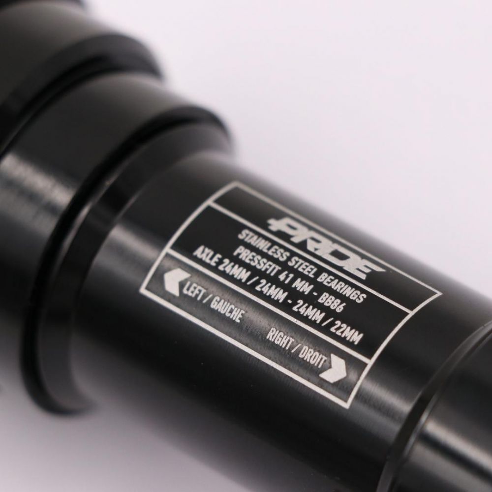 Caja de pedalier PRIDE BB86 de acero inoxidable - 24 mm negra