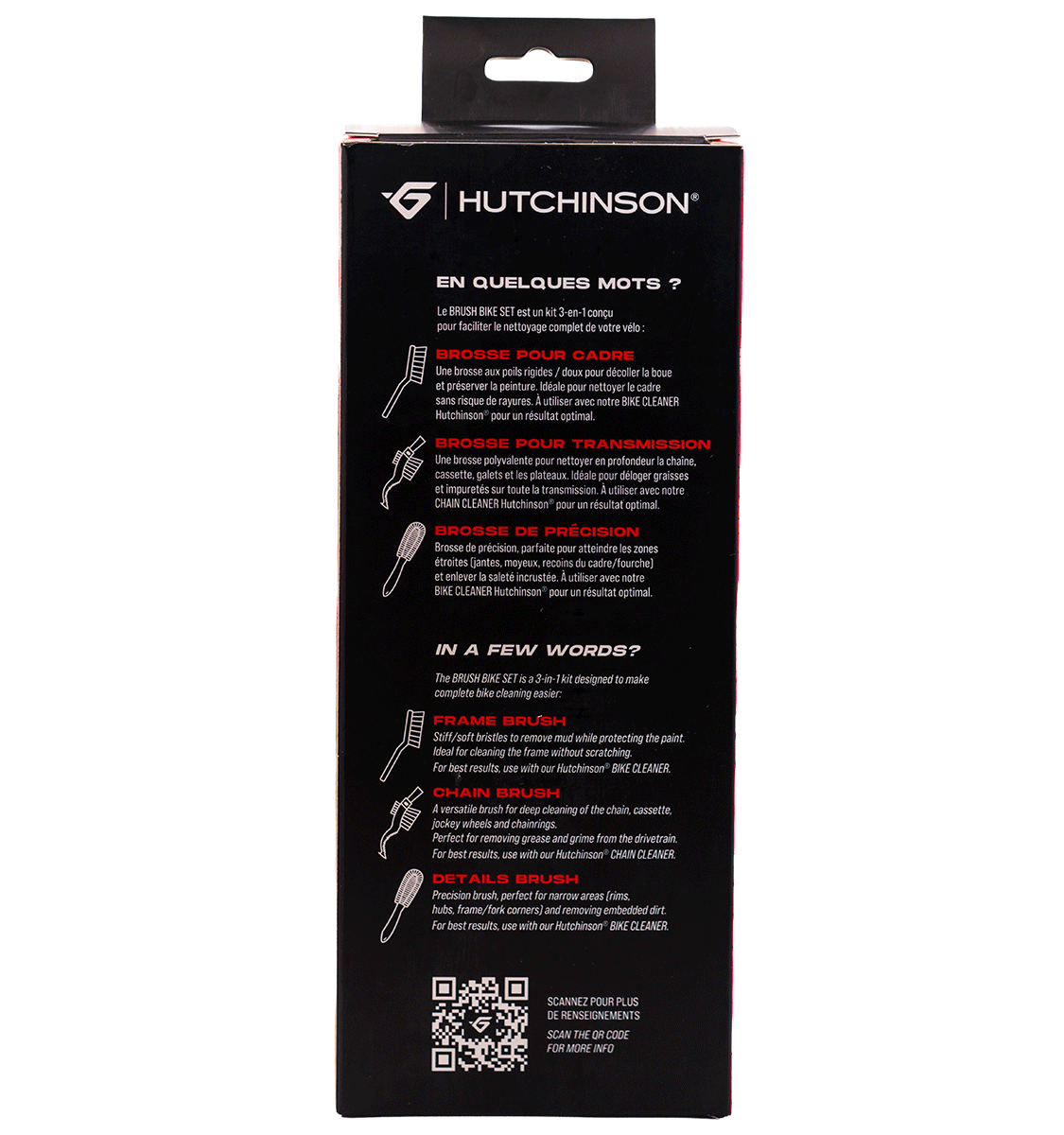 Juego de Cepillos HUTCHINSON BRUSH BIKE SET 3 cepillos