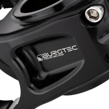 Potencia BURGTEC ENDURO MK3 negra — detalle del cuerpo mecanizado