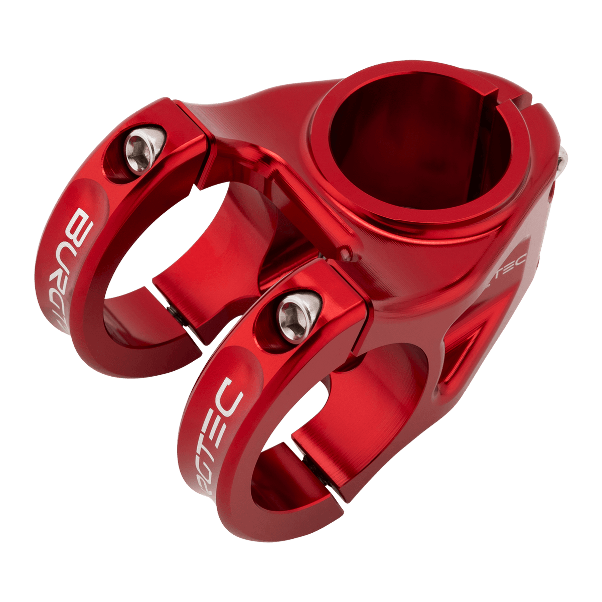 Potencia BURGTEC ENDURO MK3 roja — vista superior en tres cuartos