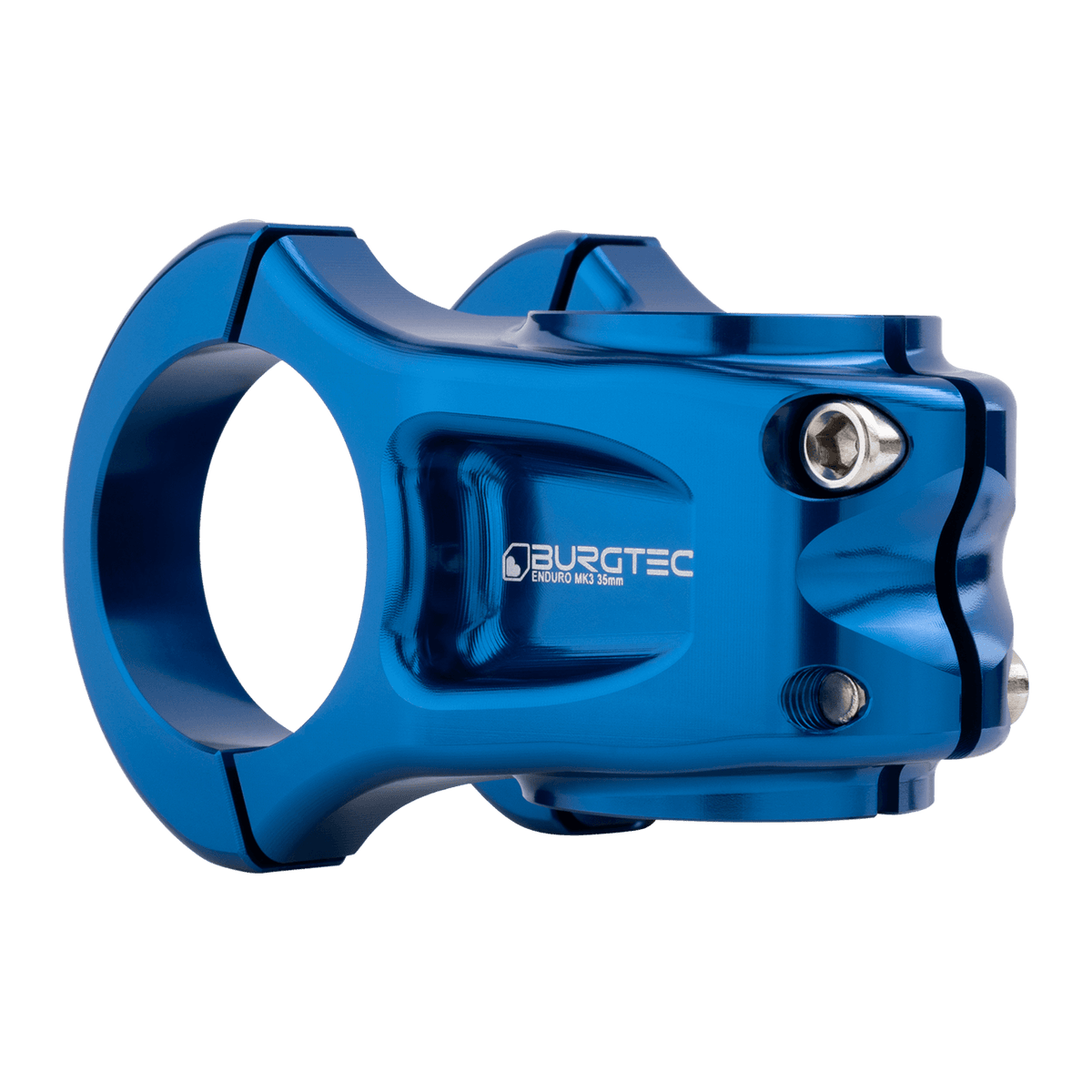Potencia BURGTEC ENDURO MK3 azul — vista trasera en tres cuartos