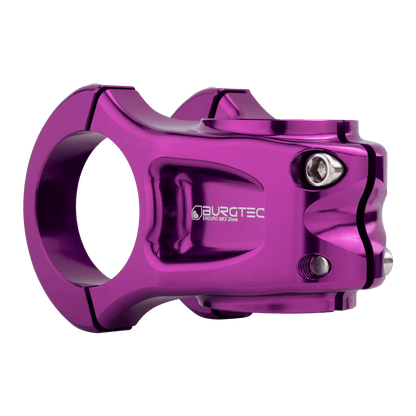 Potencia BURGTEC ENDURO MK3 violeta — vista trasera en tres cuartos