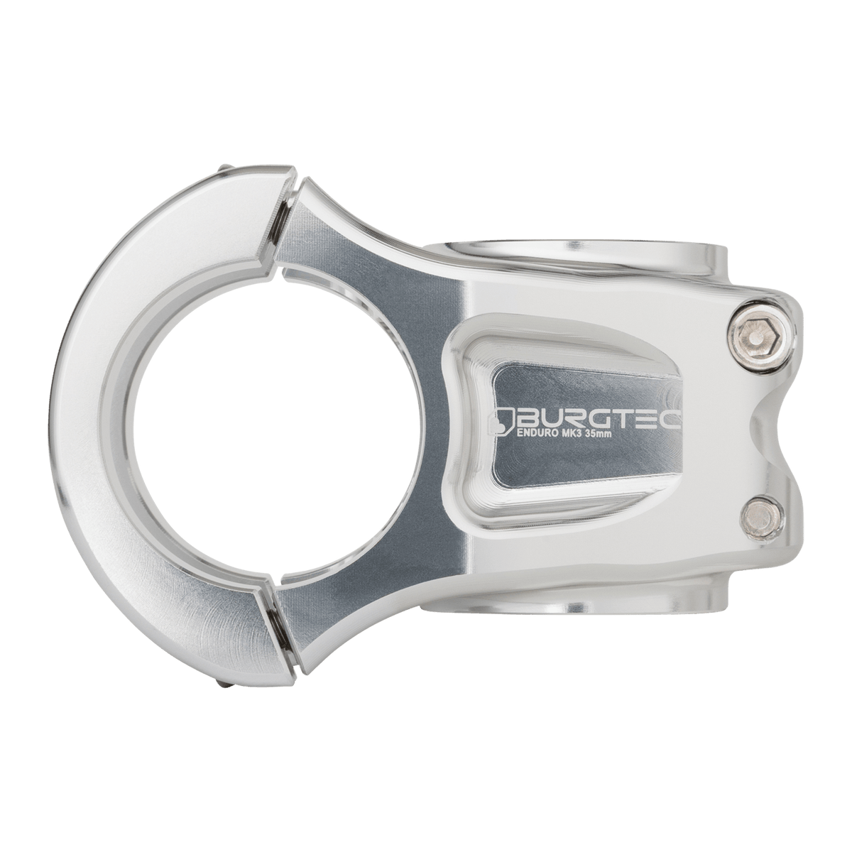 Potencia BURGTEC ENDURO MK3 plateada — vista de perfil