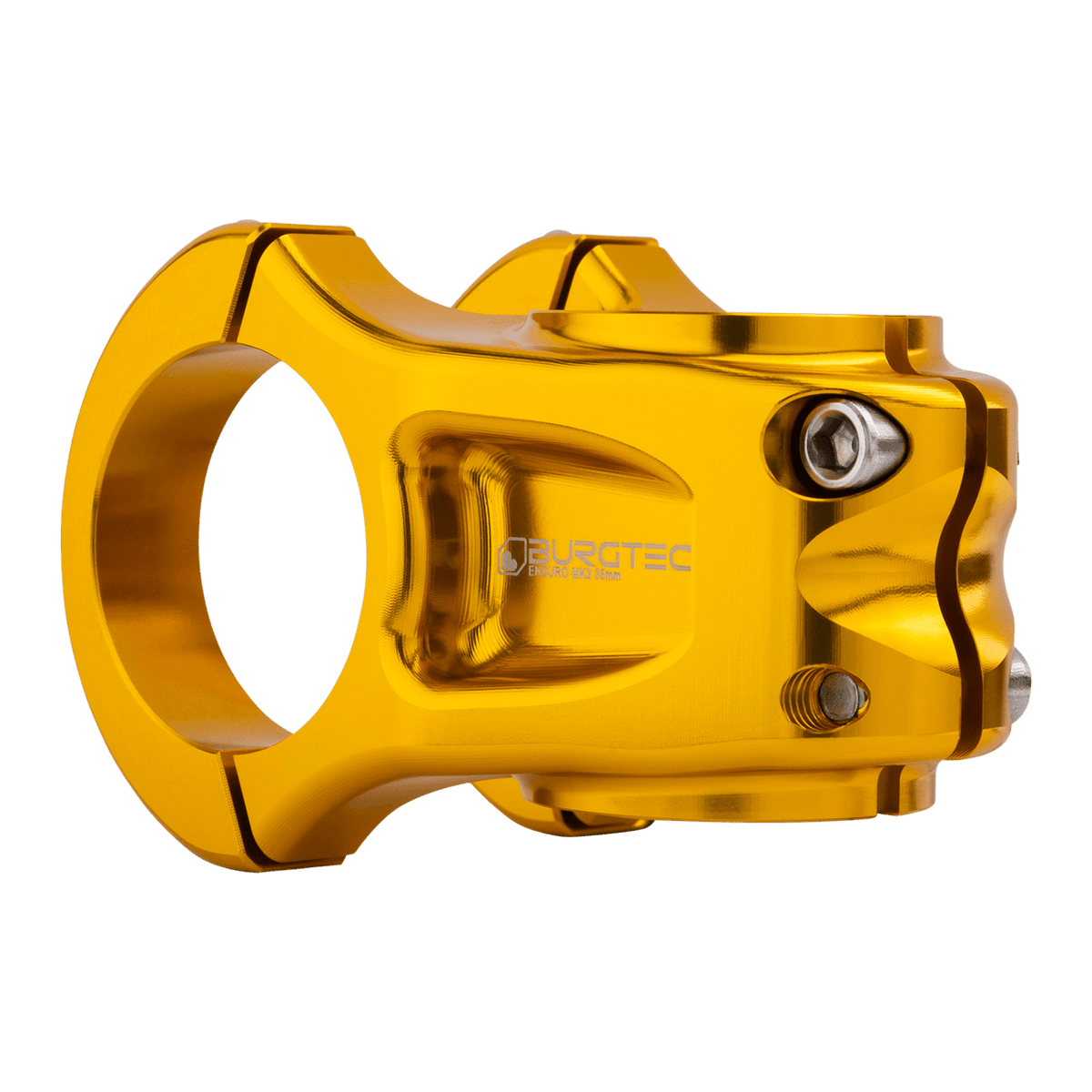 Potencia BURGTEC ENDURO MK3 dorada — vista trasera en tres cuartos