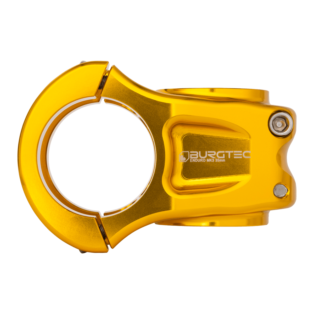 Potencia BURGTEC ENDURO MK3 dorada — vista de perfil