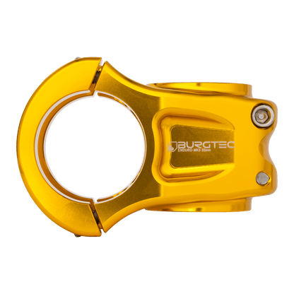 Potencia BURGTEC ENDURO MK3 dorada — vista de perfil