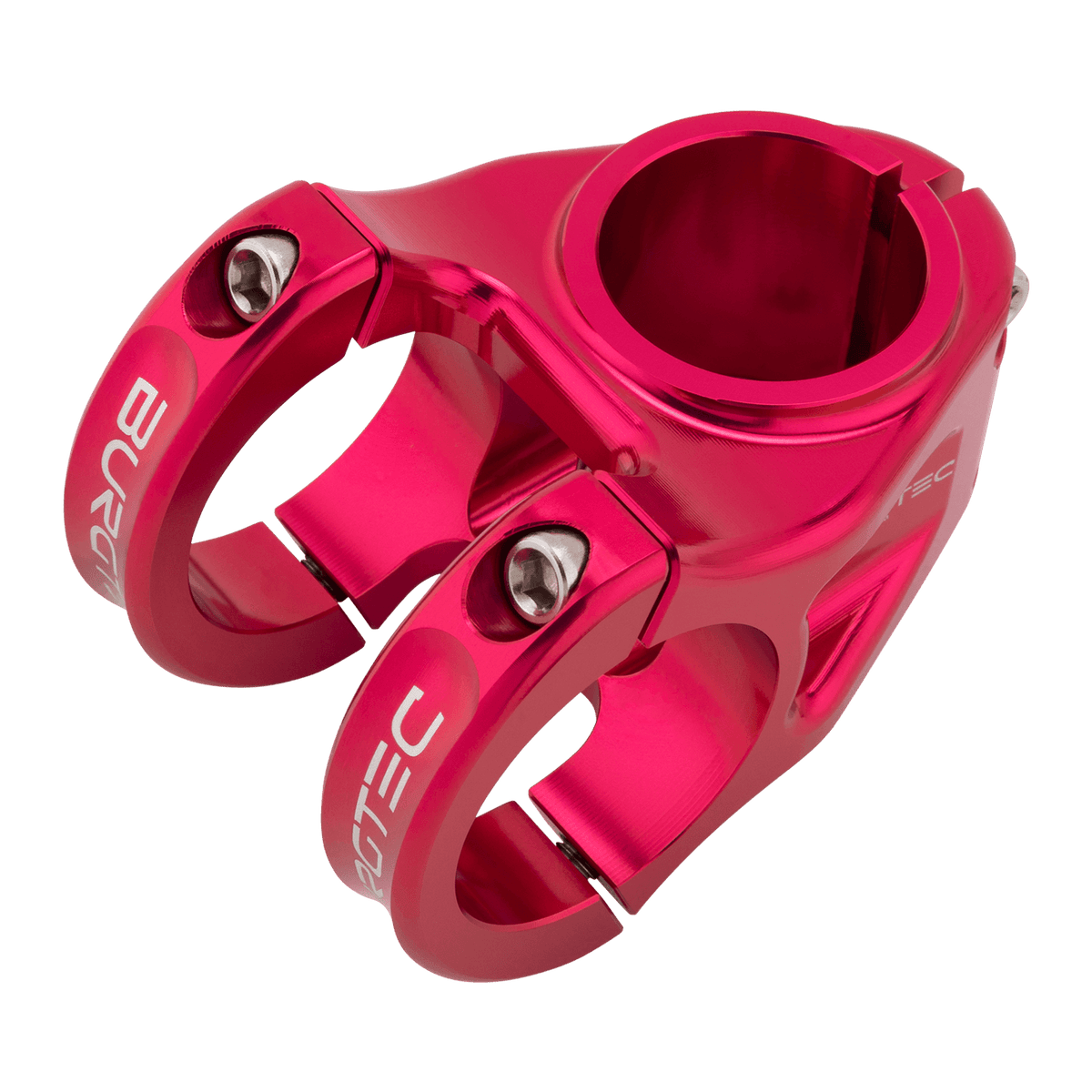 Potencia BURGTEC ENDURO MK3 rosa — vista superior en tres cuartos
