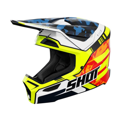 Casco BMX SHOT FURIOUS Junior Flash Blue Neon Yellow Glossy
