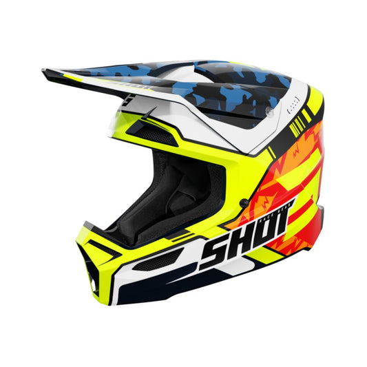 Casco BMX SHOT FURIOUS Junior Flash Blue Neon Yellow Glossy