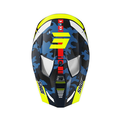 Casco BMX SHOT FURIOUS Junior Flash Blue Neon Yellow Glossy