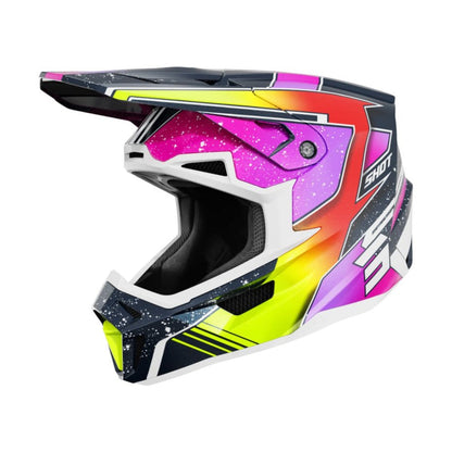 Casco BMX SHOT LITE Racing Blue Neon Yellow Pearly