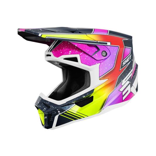 Casco BMX SHOT LITE Racing Blue Neon Yellow Pearly