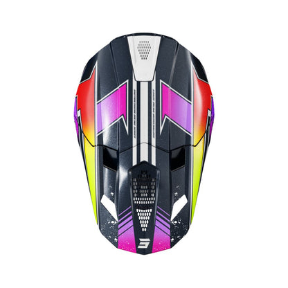 Casco BMX SHOT LITE Racing Blue Neon Yellow Pearly