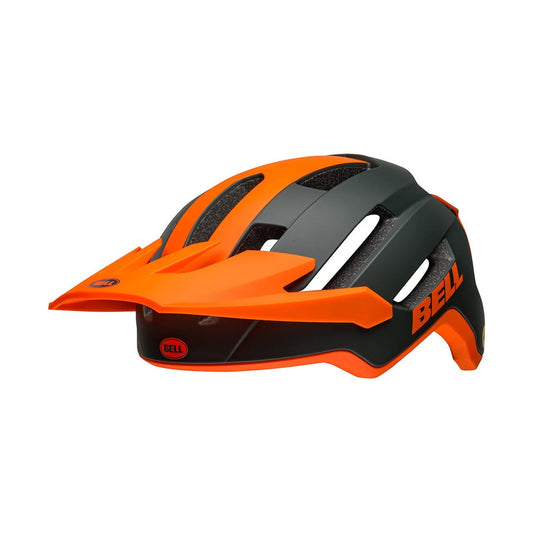 Casco de MTB BELL 4FORTY AIR MIPS verde/naranja — vista orientada hacia la izquierda
