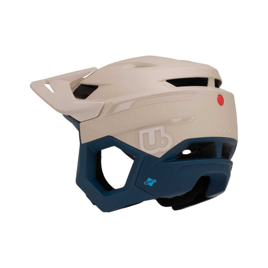 Casco de MTB URGE RASCAS Smooth Stroke beige/azul — vista orientada hacia la izquierda