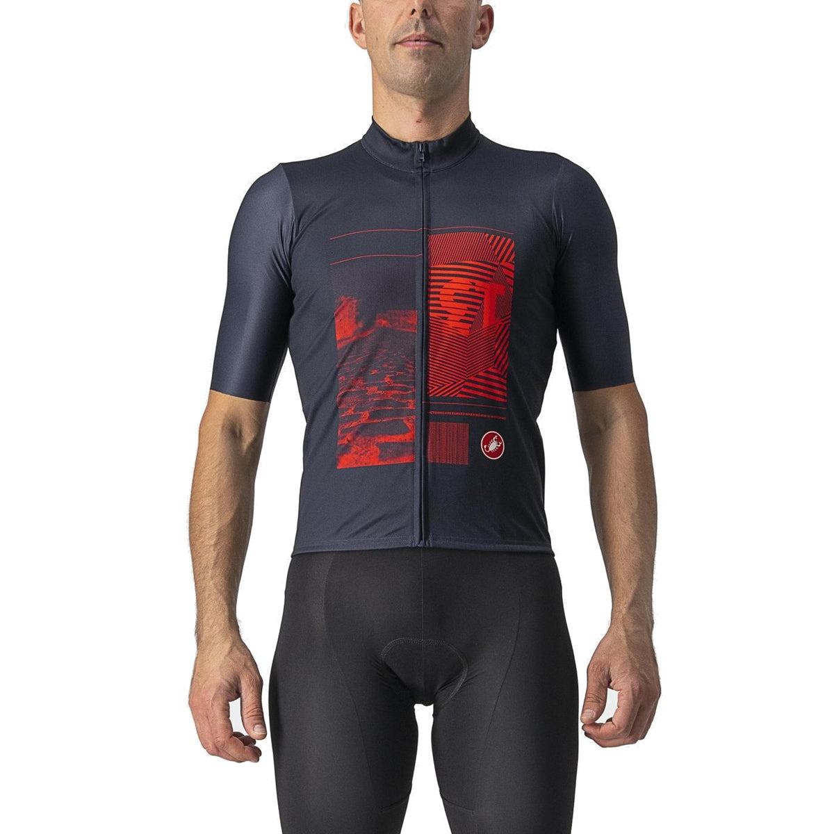 Maillot CASTELLI 13 SCREEN de manga corta azul/rojo