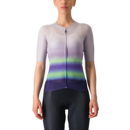 Maillot CASTELLI CLIMBER'S 4.0 W de mujer de manga corta violeta/verde