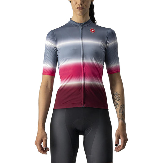 Maillot CASTELLI DOLCE de mujer de manga corta azul/burdeos