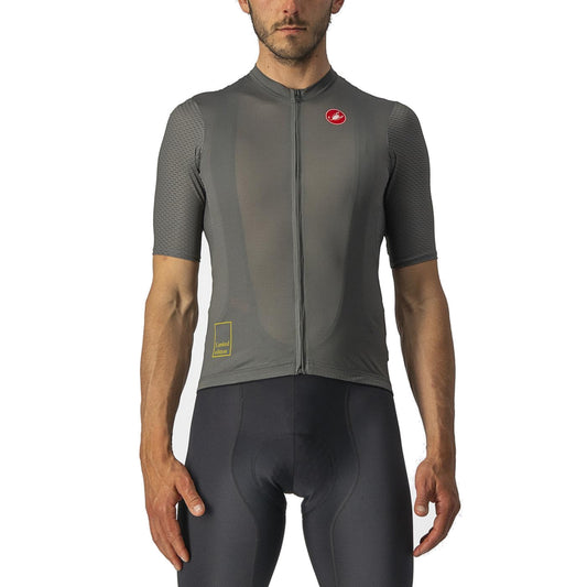 Maillot CASTELLI BREATHE ATTACK de manga corta gris/verde
