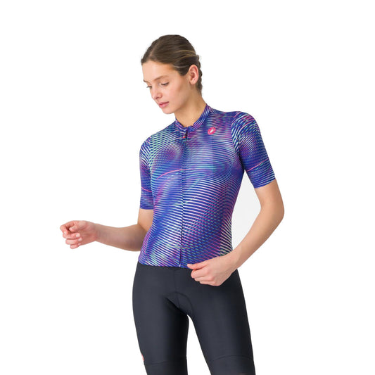Maillot CASTELLI COSMIC VORTEX de mujer de manga corta violeta