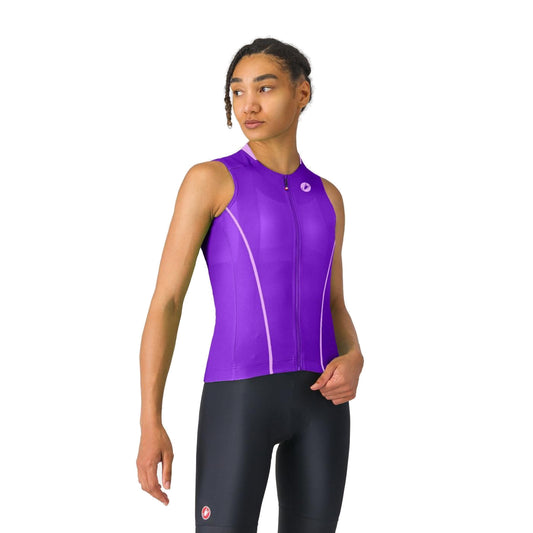 Maillot CASTELLI ANIMA FLOW de mujer sin mangas violeta