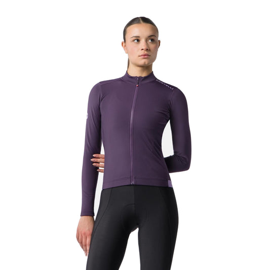 Maillot de ciclismo CASTELLI ESPRESSO Térmico 2 de manga larga para mujer, violeta