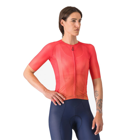 Maillot CASTELLI CLIMBER'S A/C de manga corta para mujer color hibisco