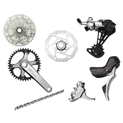 Grupo SHIMANO CUES 10V - Edición Polish Silver