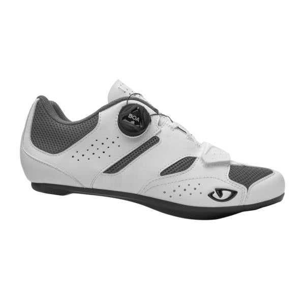 Zapatillas de ciclismo de carretera GIRO SAVIX II para mujer blancas — vista lateral exterior
