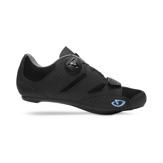 Zapatillas de ciclismo de carretera GIRO SAVIX II para mujer negras — vista lateral exterior