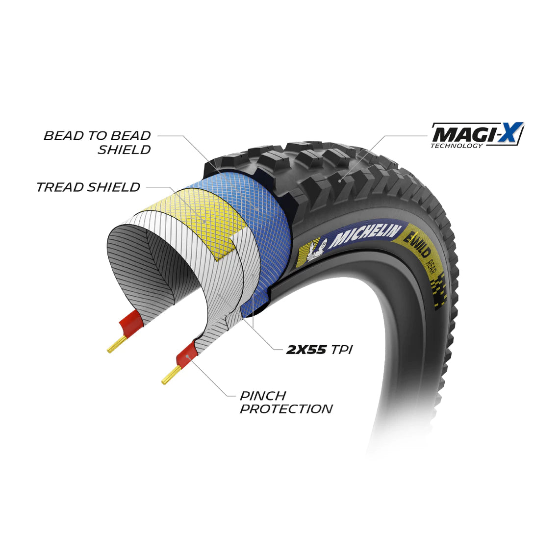 Neumático MICHELIN E-WILD REAR Racing Line 27.5x2.60 Tubeless Ready Blando