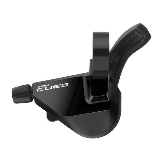 Mando de cambio izquierdo SHIMANO CUES SL-U6000-L 2V sin indicador de marcha — vista del modelo sin indicador, ref. ESLU6000LB1P