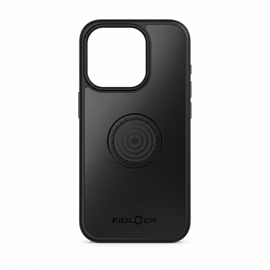 Funda FIDLOCK VACUUM para iPhone 15 Pro — vista del producto sobre fondo blanco