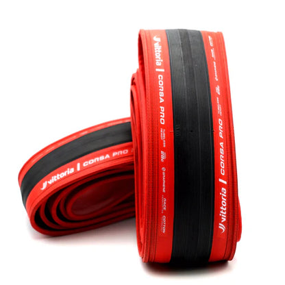 Cubierta VITTORIA CORSA PRO Grafeno G2.0 Tubeless Ready - Edición Especial Roja