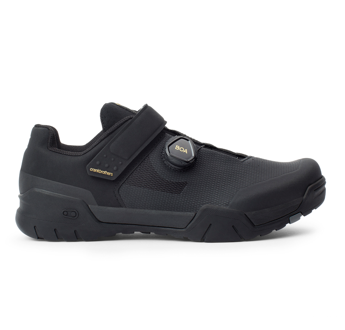Zapatillas de MTB CRANKBROTHERS MALLET E-BOA negro/dorado — perfil exterior