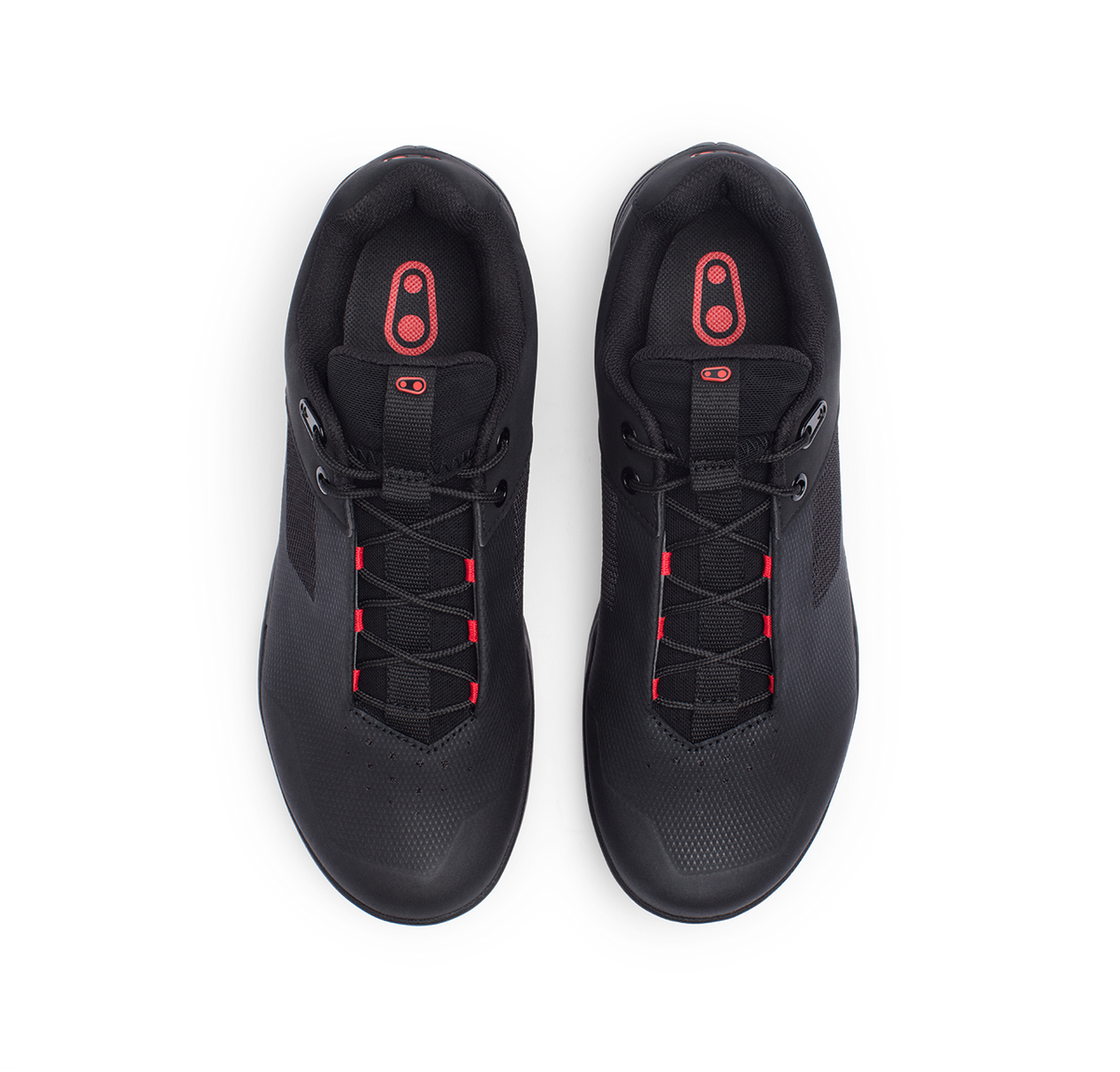 Zapatillas de MTB CRANKBROTHERS MALLET LACE CLIP-IN negras/rojas — vista superior
