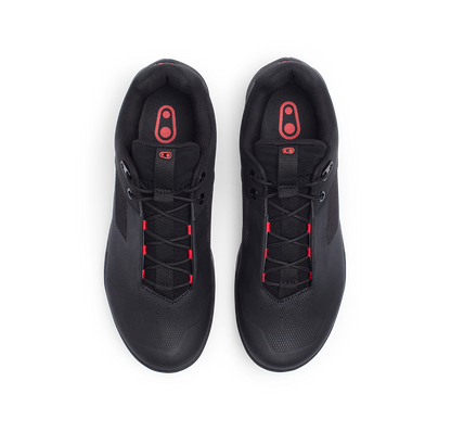 Zapatillas de MTB CRANKBROTHERS MALLET LACE CLIP-IN negras/rojas — vista superior