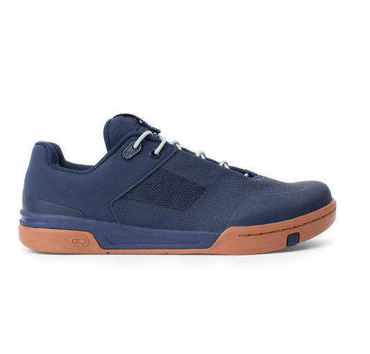 Zapatillas de MTB CRANKBROTHERS STAMP LACE FLAT azules/plateadas — perfil exterior