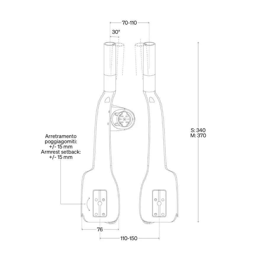 Extensiones de manillar DEDA JET2 EVO Carbon Talla M 370mm