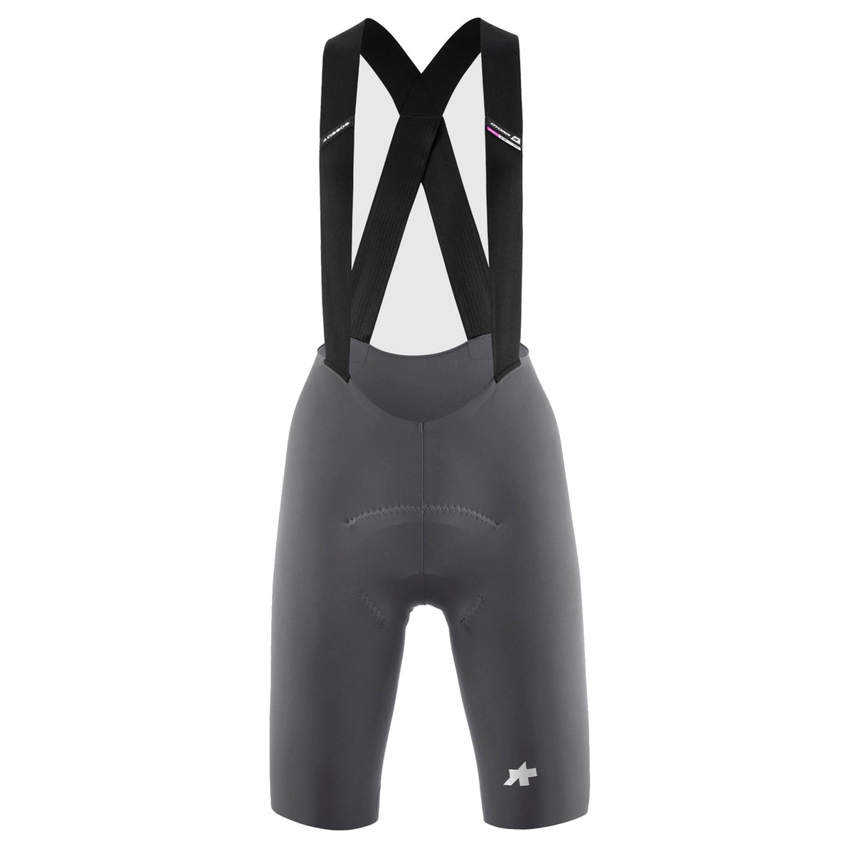Culote corto con tirantes ASSOS DYORA R S11 para mujer, gris — fondo blanco, 2000 x 2000