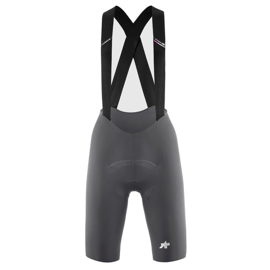 Culote corto con tirantes ASSOS DYORA R S11 para mujer, gris — fondo blanco, 2000 x 2000