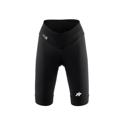 Culote corto ASSOS UMA GT HALF S11 LONG para mujer, negro — fondo blanco, 2000 x 2000