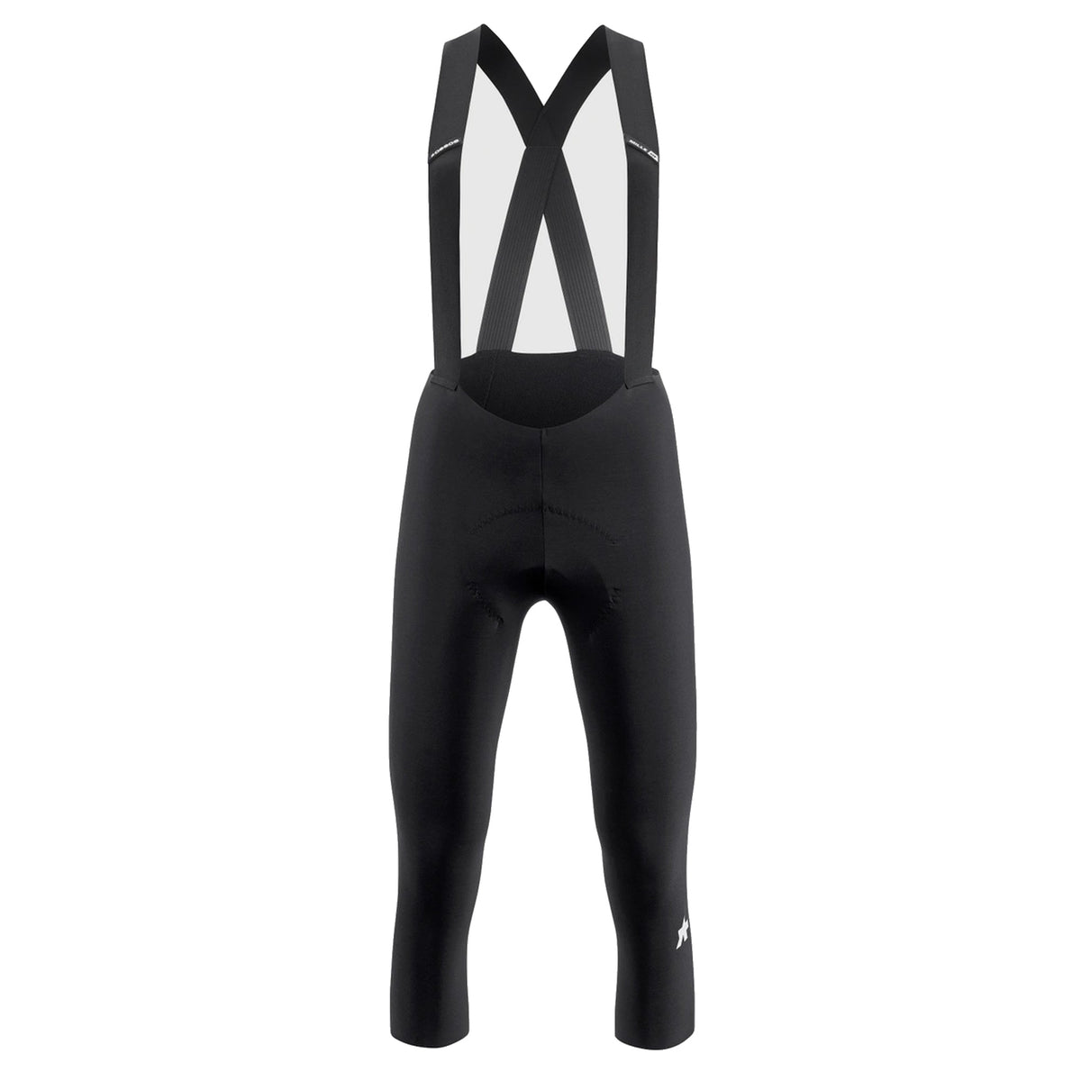 Culote pirata con tirantes para mujer ASSOS MILLE GT SPRING FALL S11 negro — fondo blanco, 2000 x 2000