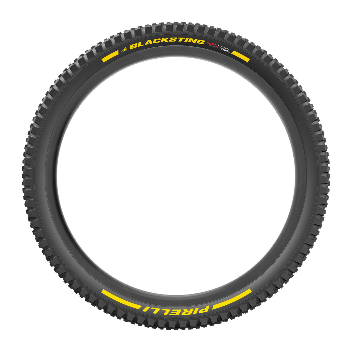 Neumático PIRELLI SCORPION BLACK STING 27.5x2.40 Soft ProWall Tubeless Ready de aro flexible negro/amarillo Edición Equipo