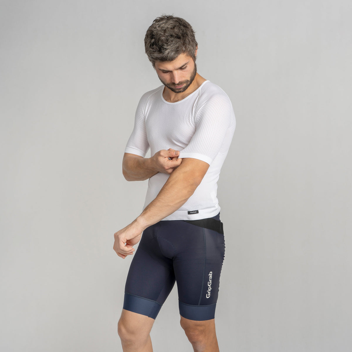 Camiseta interior de manga corta GRIPGRAB PACR SUMMER SEAMLESS blanca