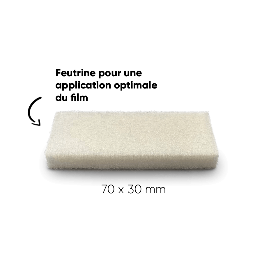 Espátula de fieltro incluida con la película protectora CLEARPROTECT