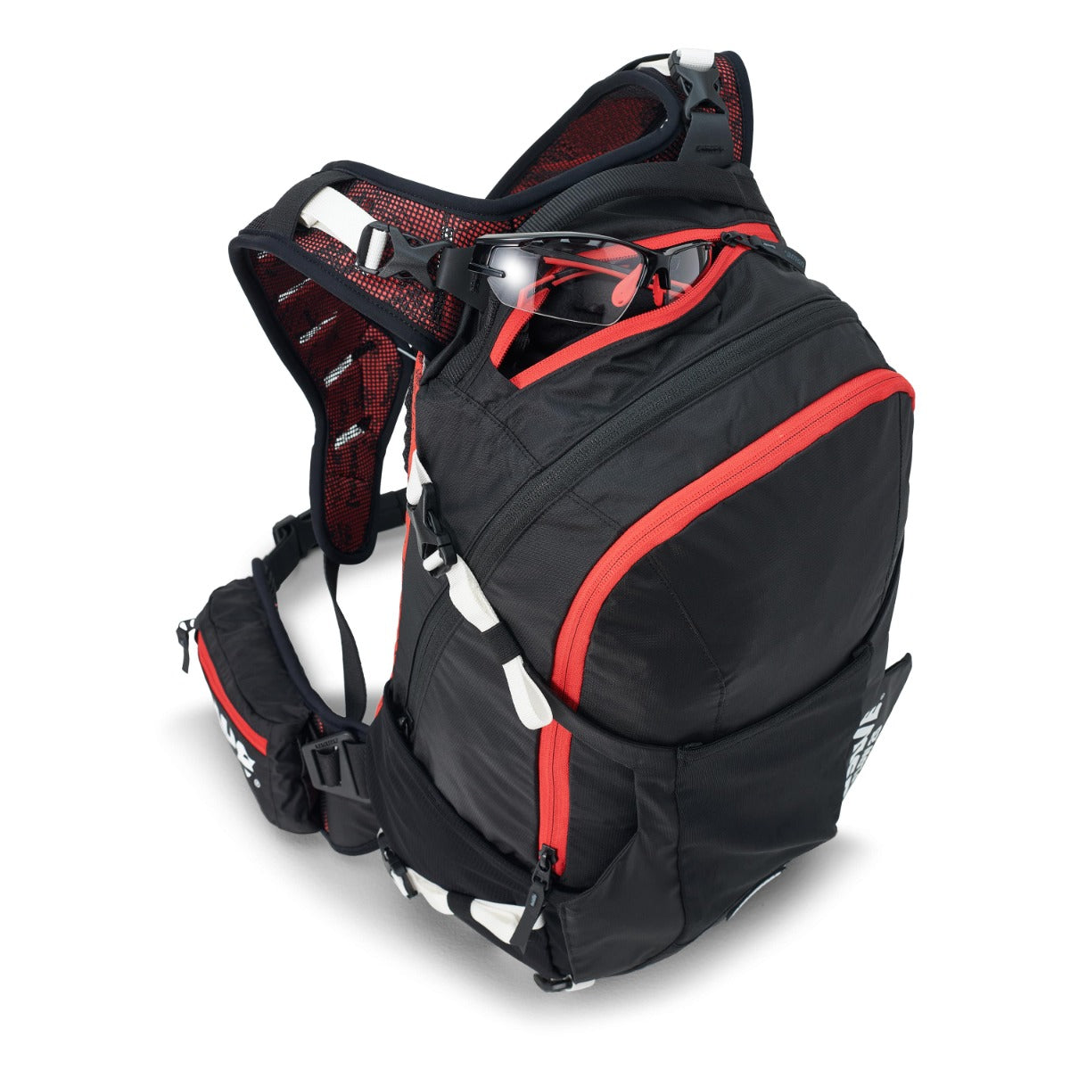 Mochila USWE FLOW 16 L con protección dorsal integrada Negro/Rojo