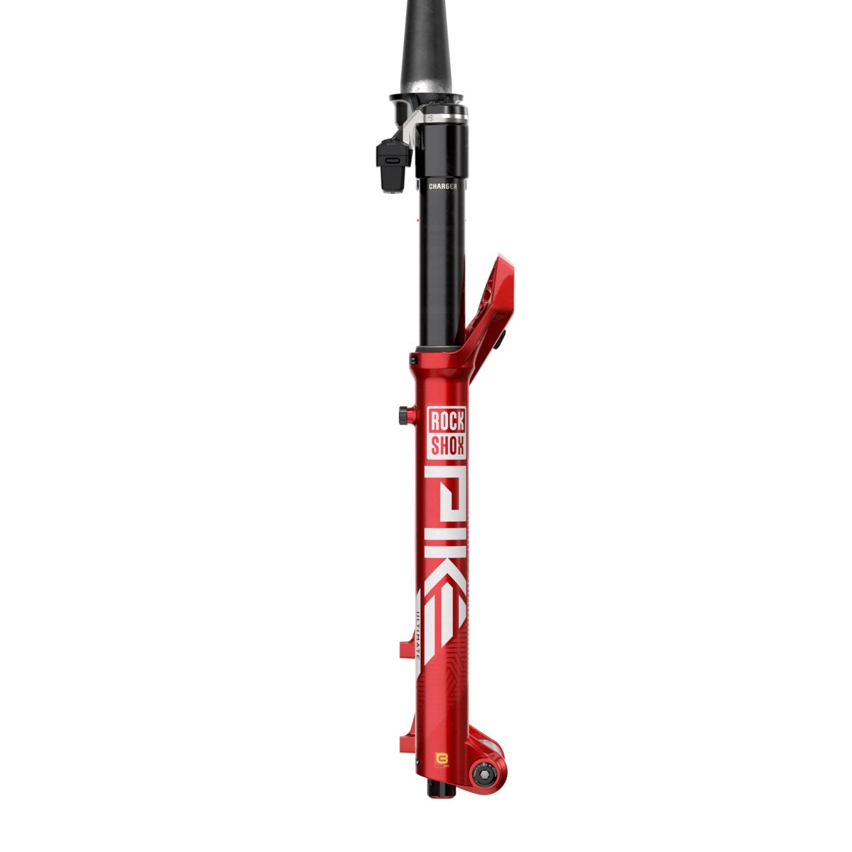 Horquilla ROCKSHOX PIKE ULTIMATE FLIGHT ATTENDANT roja - vista lateral