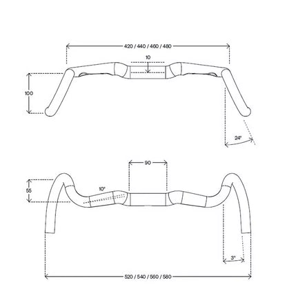 Manillar DEDA GERA ALU 24° POB Finish