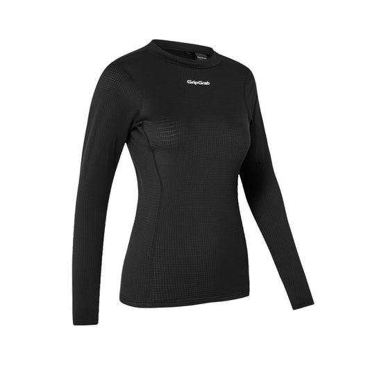 Camiseta interior de manga larga para mujer GRIPGRAB CICLISMO INVIERNO negra